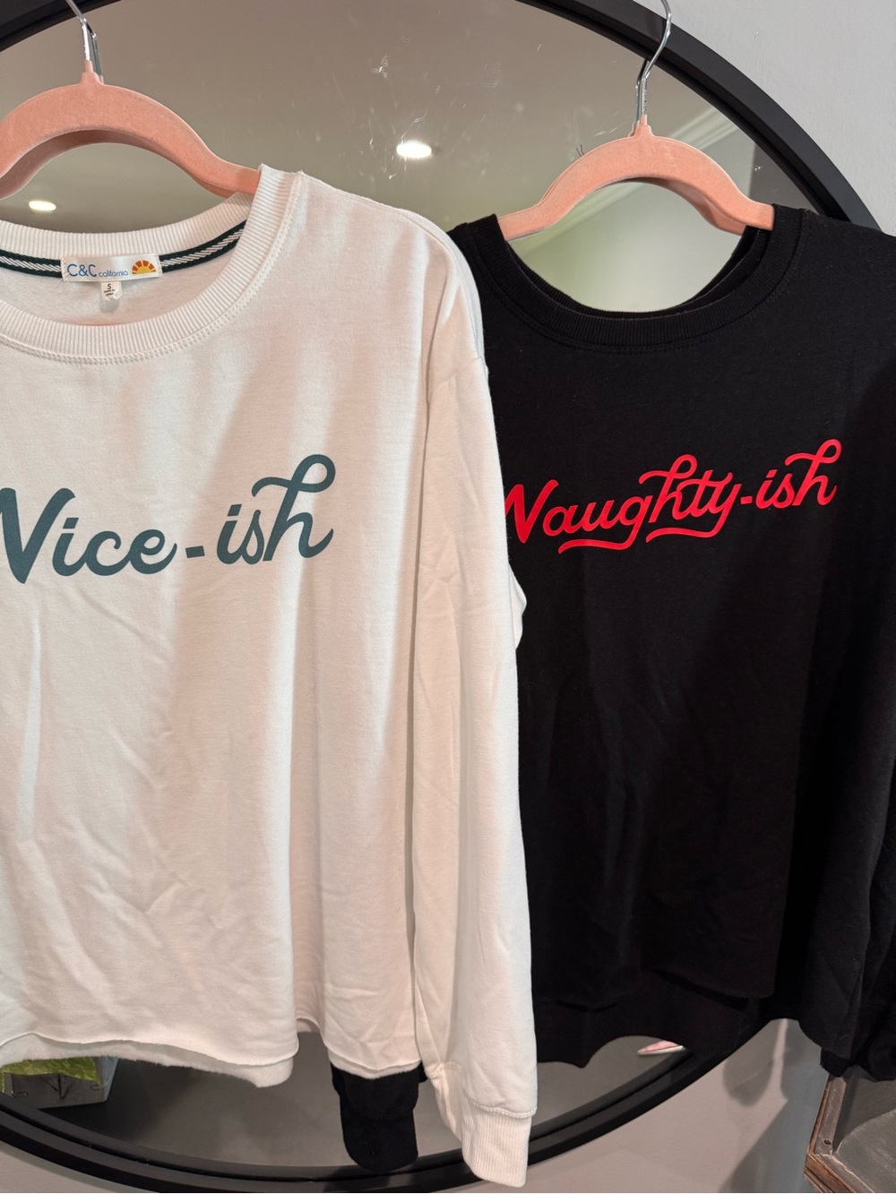 2 C&C California White/ Black Long Sleeve Tee’s